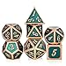 DNDND Teal DD Metal Dice SetDNDND 7 PCS Metallic Dungeons and Dragons Dice with Free Metal Case for DD Game Role Playing Teal and Copper - Image 2