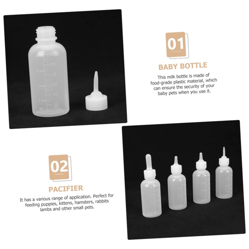 4pcs Newborn Puppy Kitten Nursing Bottle Feeder Easy Clean Squeeze High Temperature Resistant - Image 4