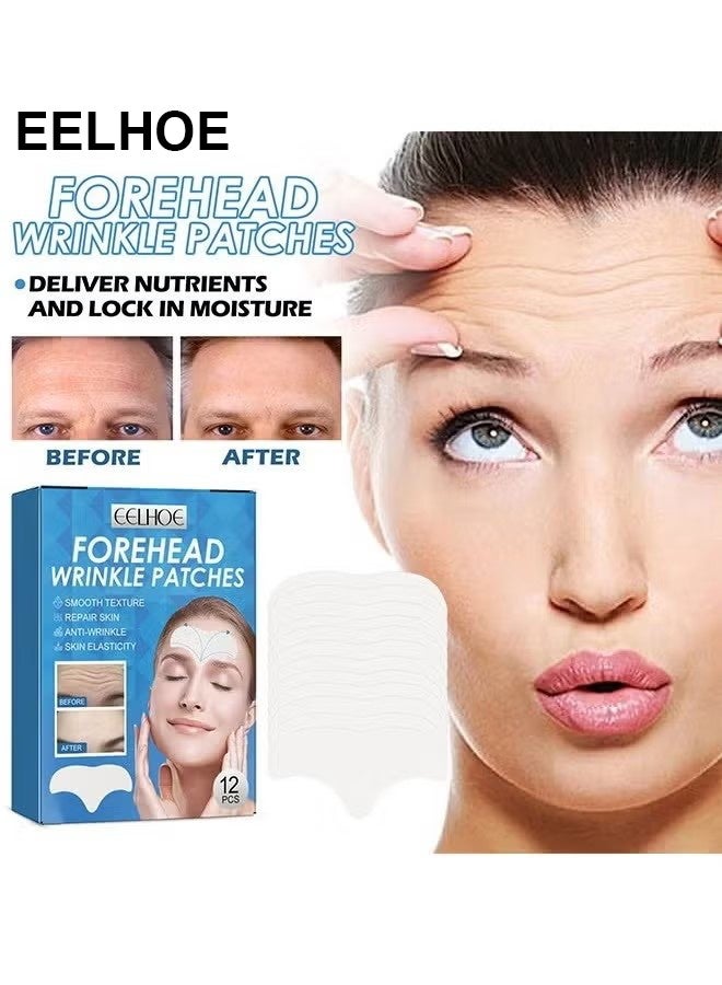 EELHOE Forehead Wrinkle Patches 12pcs - Smooth Fine Lines & Wrinkles, Anti-Wrinkle Patches with Hydrolyzed Collagen with Aloe,Vitamin E, Anti Wrinkle Patches, Forehead Wrinkles Treatment - Image 1