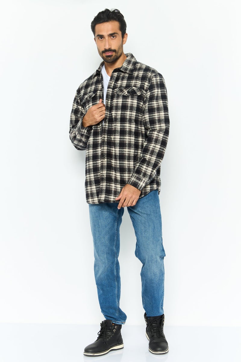 Rainforest Men Plaid Jacket Shirt, Charcoal - Image 4