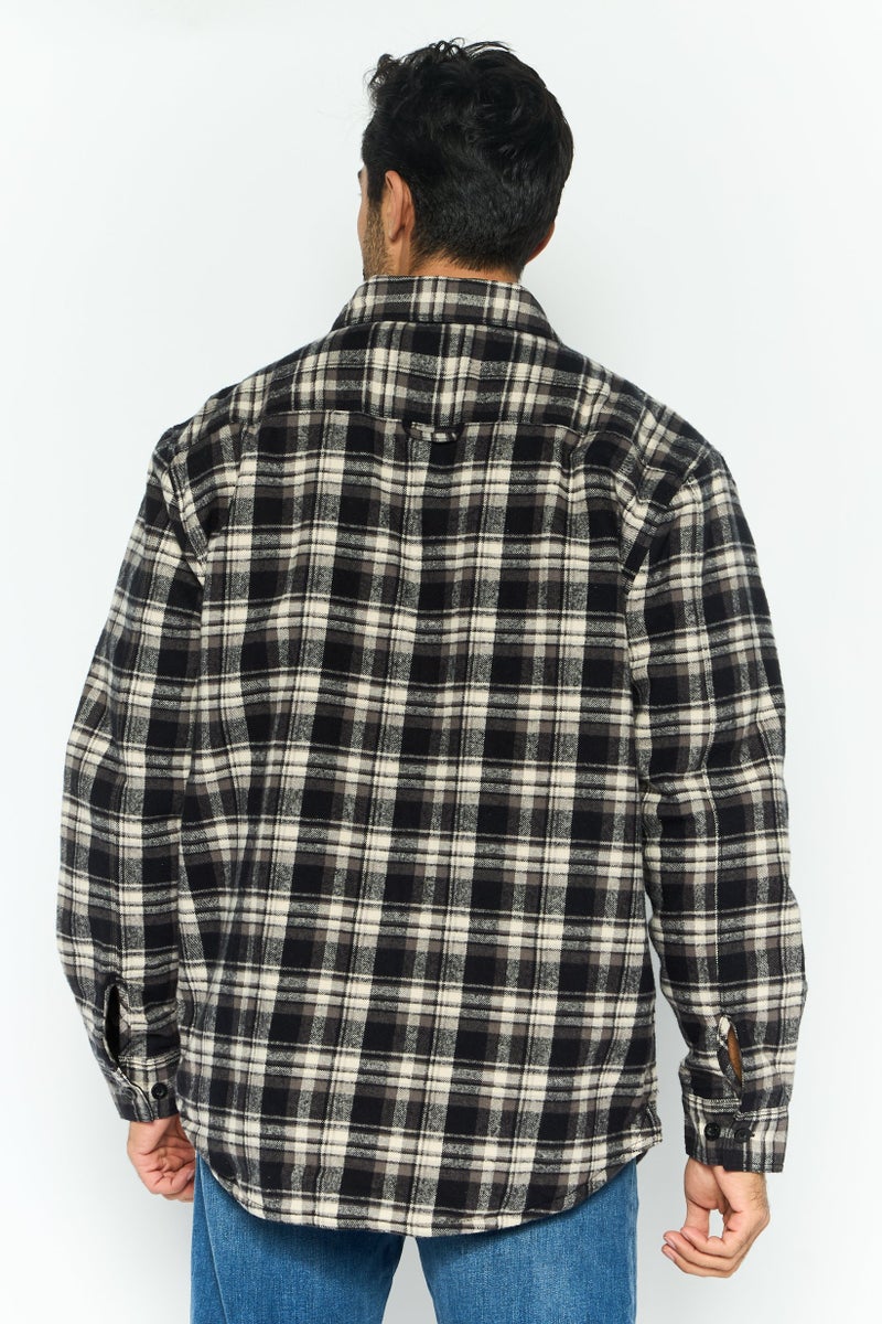 Rainforest Men Plaid Jacket Shirt, Charcoal - Image 3