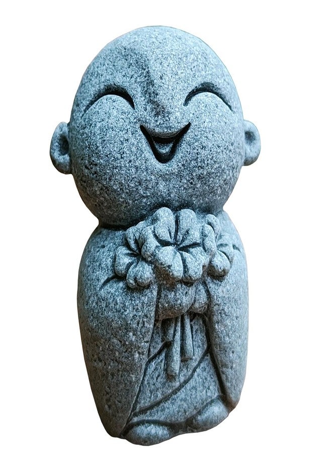 livelyfish Mini Monk Statue Japanese Buddha Figurine Praying Monk Statues Sandstone Happy/Smiling Ornament for Fish Tank Aquarium Home Decoration (B) - Image 1