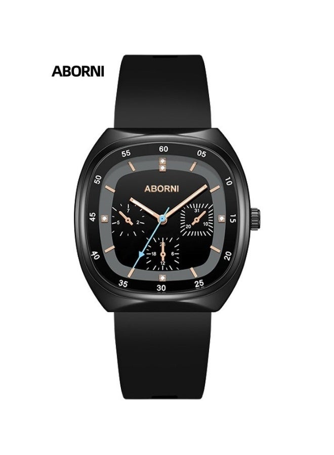 ABORNI Fashionable Silicone Strap Women's Quartz Watch, Square Dial, Mineral Reinforced Glass, Waterproof, Luminous, Simple & Elegant Design - Image 1