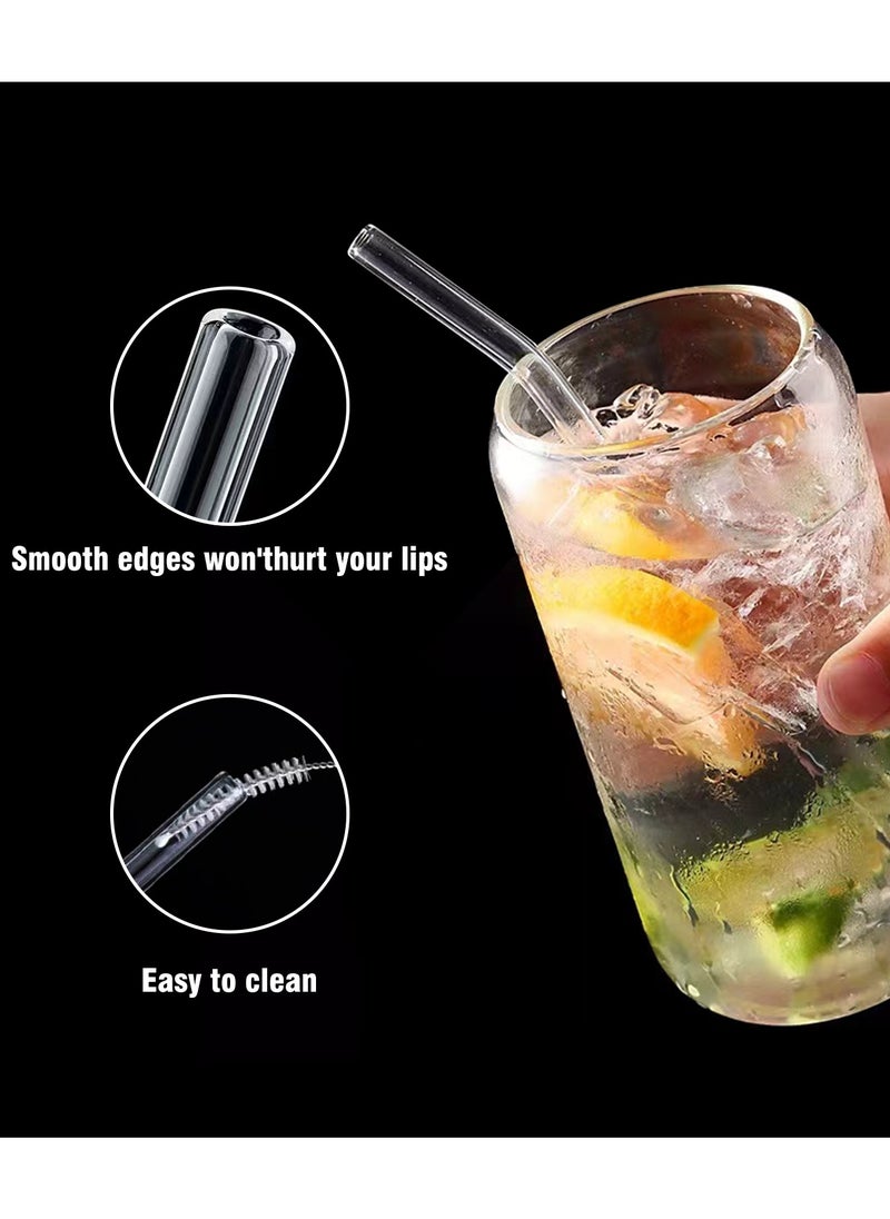 DAMCONME - 6- Reusable Transparent Glass Drinking Straws Clear 21cm - Image 1