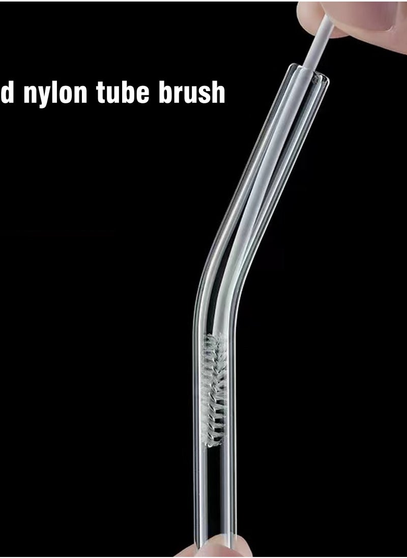 DAMCONME - 6- Reusable Transparent Glass Drinking Straws Clear 21cm - Image 1
