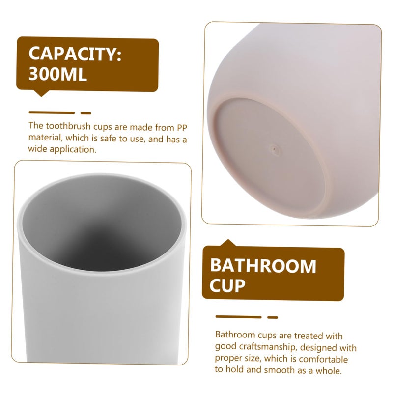 Dual Color Toothbrush Holder and Mouthwash Cup Set Sturdy Bathroom Drinking Cup Grey - Image 3