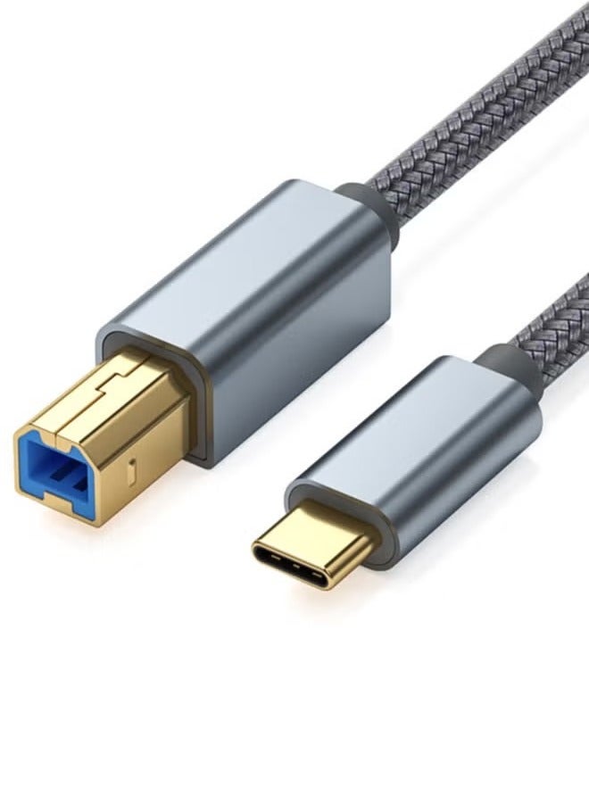 كابل طباعة USB B إلى USB C بطول 1.5 متر، كابل MIDI من USB C إلى USB B بمقاس OTG، كابل طباعة من نوع USB C مناسب لجهاز ماك بوك برو وأير، وكابل MIDI من USB C للبيانو الرقمي من ياماه وكاسيو، ومتحكم دي جي - Image 1