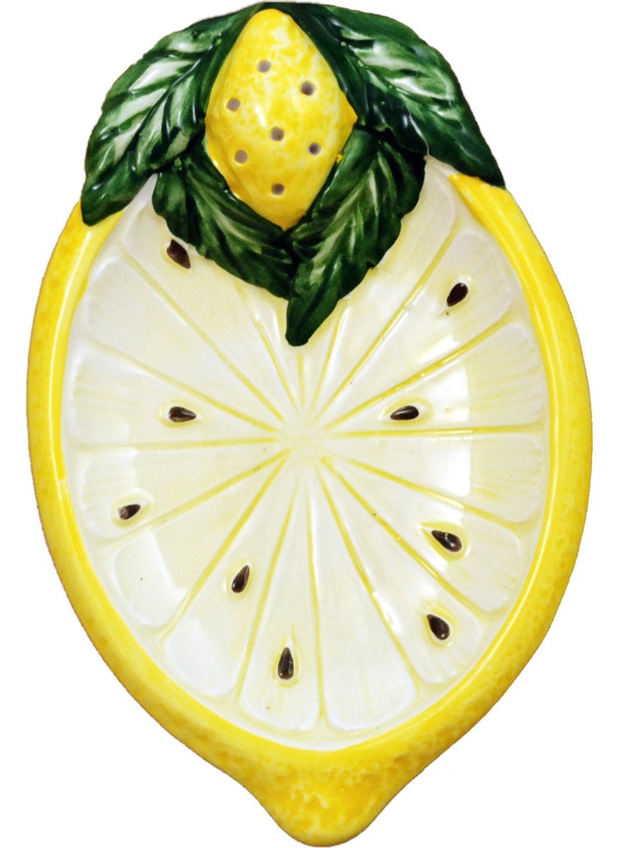 Edelweiss Italy Lemon White Ceramic Serving Plate 19X13 cm 