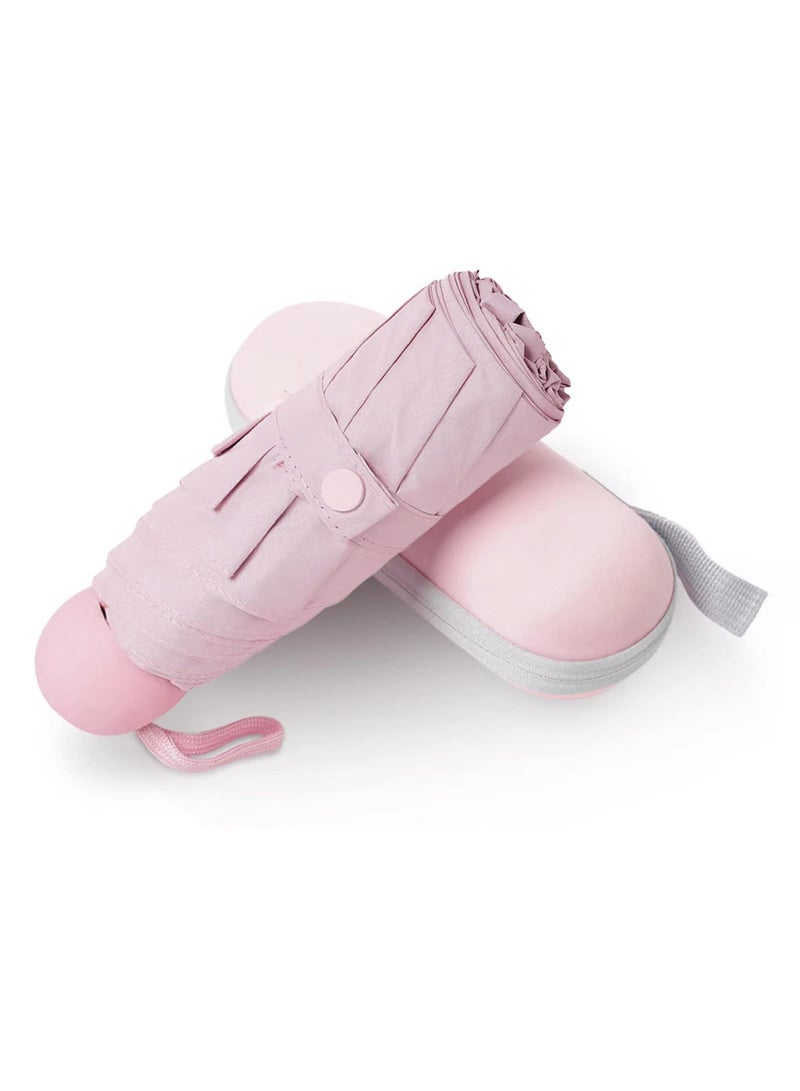 زيريفام مظلة صغيرة للسفر مع حقيبة، مظلة للحماية من الشمس، مظلة صغيرة مدمجة للحقيبة، تصميم محمول صغير خفيف الوزن مثالي للمظلات الخارجية للحماية من الشمس والمطر - Image 1