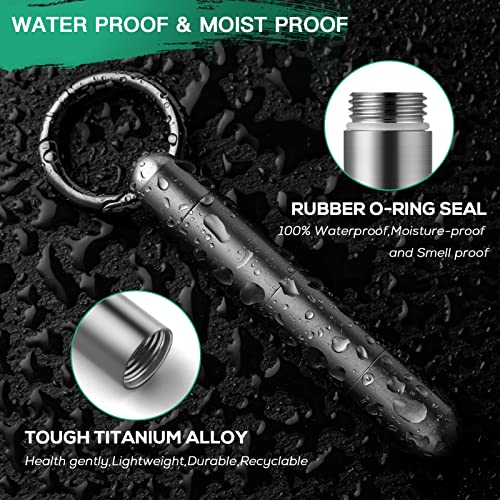 TISUR Small Keychain Pill Holder, Titanium Pill Case Waterproof Pill Fob for Travel Purse Pocket, Portable Pill Container Box Pill Organizer Tube - Image 5