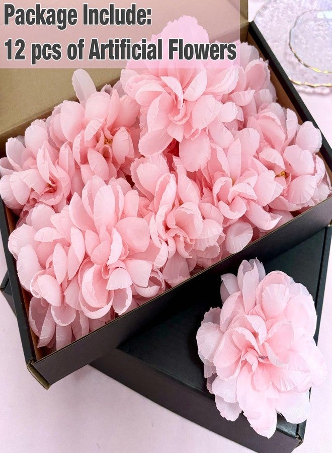 TeaSu Floating Flowers for Floating Candle Centerpieces, 12pcs Faux Flower Head for Wedding Centerpieces (Pink) - Image 4