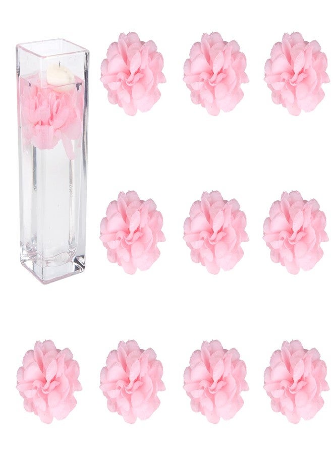 TeaSu Floating Flowers for Floating Candle Centerpieces, 12pcs Faux Flower Head for Wedding Centerpieces (Pink) - Image 1