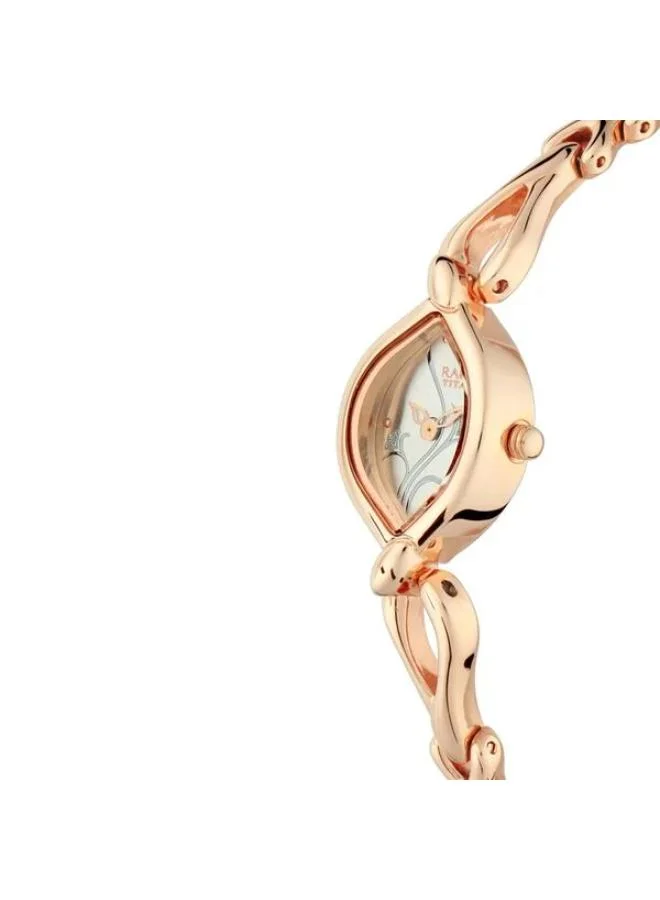 TITAN Women's Analog Display Watch With Rose Gold Metal Strap - 2455WM01