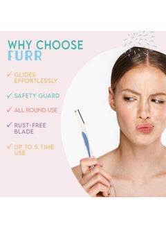 Furr Face Razor For Women | Razor For Eyebrows, Upper Lip, Forehead, Chin | Effortless Hair Removal Experience With Japanese Blade | Can Be Used Up To 5 Times | Pack Of 1  - Image 2