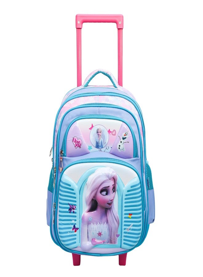 ADSON 3D Embossed School Trolley Bag Large School Bag for Boy Girl, Kids School Bag, Travel Backpack for Girl Boy, Ideal for Children Trolley 16 Inch Water Resistant (Sky Blue) - Image 1