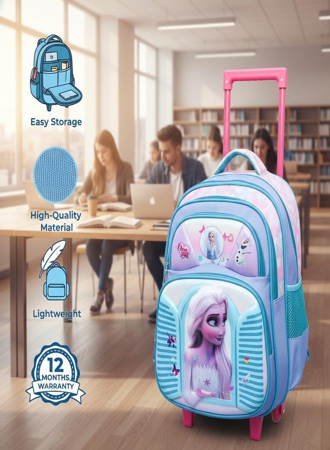 ADSON 3D Embossed School Trolley Bag Large School Bag for Boy Girl, Kids School Bag, Travel Backpack for Girl Boy, Ideal for Children Trolley 16 Inch Water Resistant (Sky Blue) - Image 5