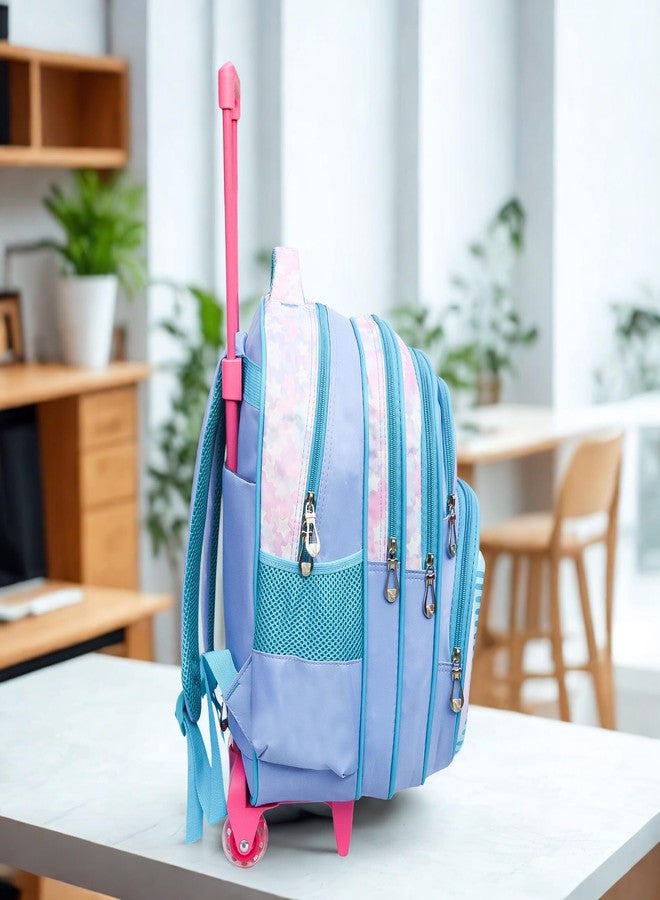 ADSON 3D Embossed School Trolley Bag Large School Bag for Boy Girl, Kids School Bag, Travel Backpack for Girl Boy, Ideal for Children Trolley 16 Inch Water Resistant (Sky Blue) - Image 3