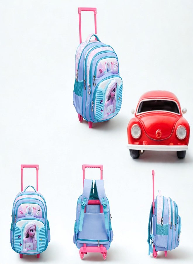 ADSON 3D Embossed School Trolley Bag Large School Bag for Boy Girl, Kids School Bag, Travel Backpack for Girl Boy, Ideal for Children Trolley 16 Inch Water Resistant (Sky Blue) - Image 2