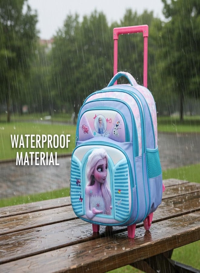 ADSON 3D Embossed School Trolley Bag Large School Bag for Boy Girl, Kids School Bag, Travel Backpack for Girl Boy, Ideal for Children Trolley 16 Inch Water Resistant (Sky Blue) - Image 4