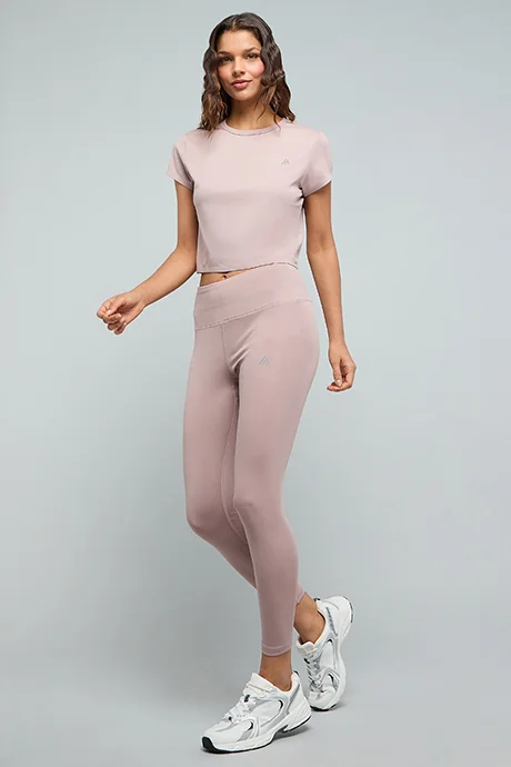 أر أند بي Solid Active Leggings With Elastic Waist