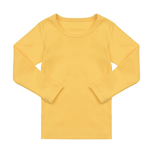 AVAUMA Baby Boys Girls Pajama Set Kids Toddler Snug fit Basic Cotton Sleepwear pjs for Daily (Yellow-2 Small) - Image 2