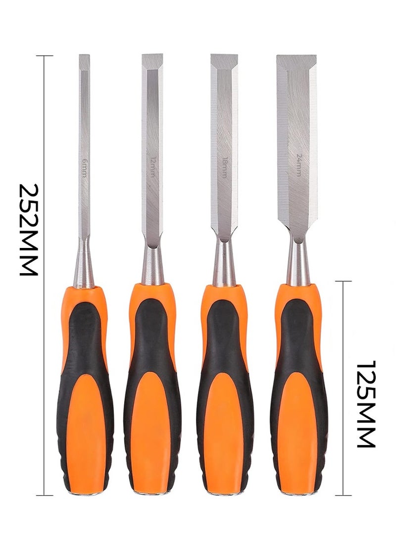 Deluxe 4 Pcs Wood Chisel Set, Professional Quality Tools For Woodwork - Image 3