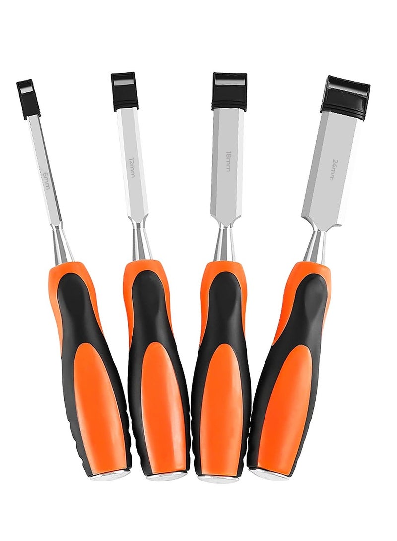 Deluxe 4 Pcs Wood Chisel Set, Professional Quality Tools For Woodwork - Image 2
