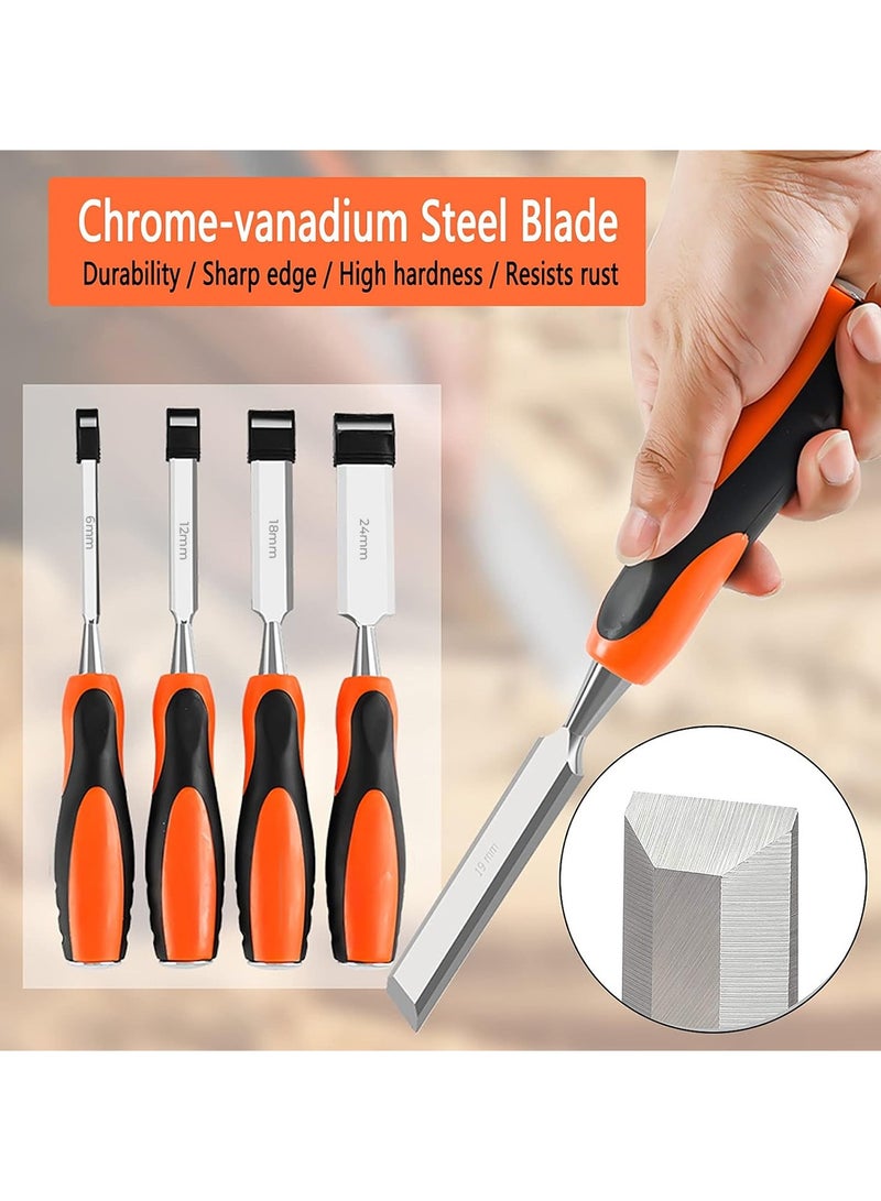 Deluxe 4 Pcs Wood Chisel Set, Professional Quality Tools For Woodwork - Image 5