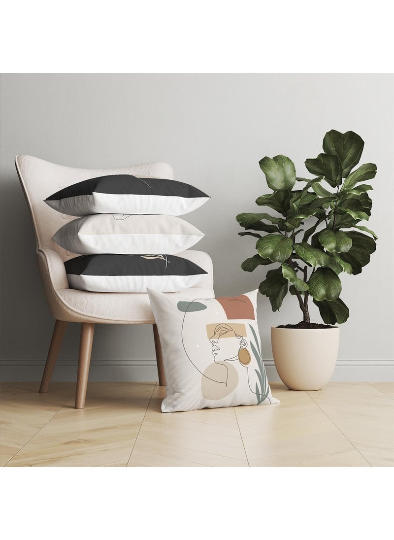 Evdeki Çarşı Evik Abstract 4-Piece Throw Pillow Case DS81 45X45 cm  - Image 2