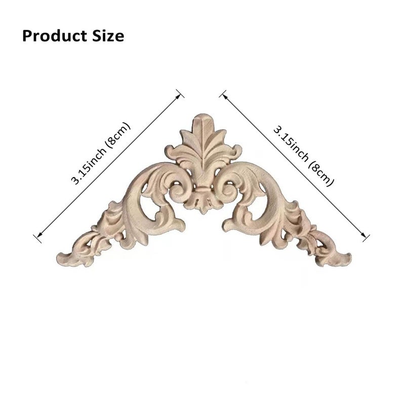 Aiminjey 20 Pcs Decorative Wood Appliques and Onlay for Furniture 3.1inch Wooden Carved Corner Applique Onlay Decal DIY Unpainted for Furniture Wardrobe Mirror Photo Frame Closet Decoration (20, 3.1inch) - Image 2