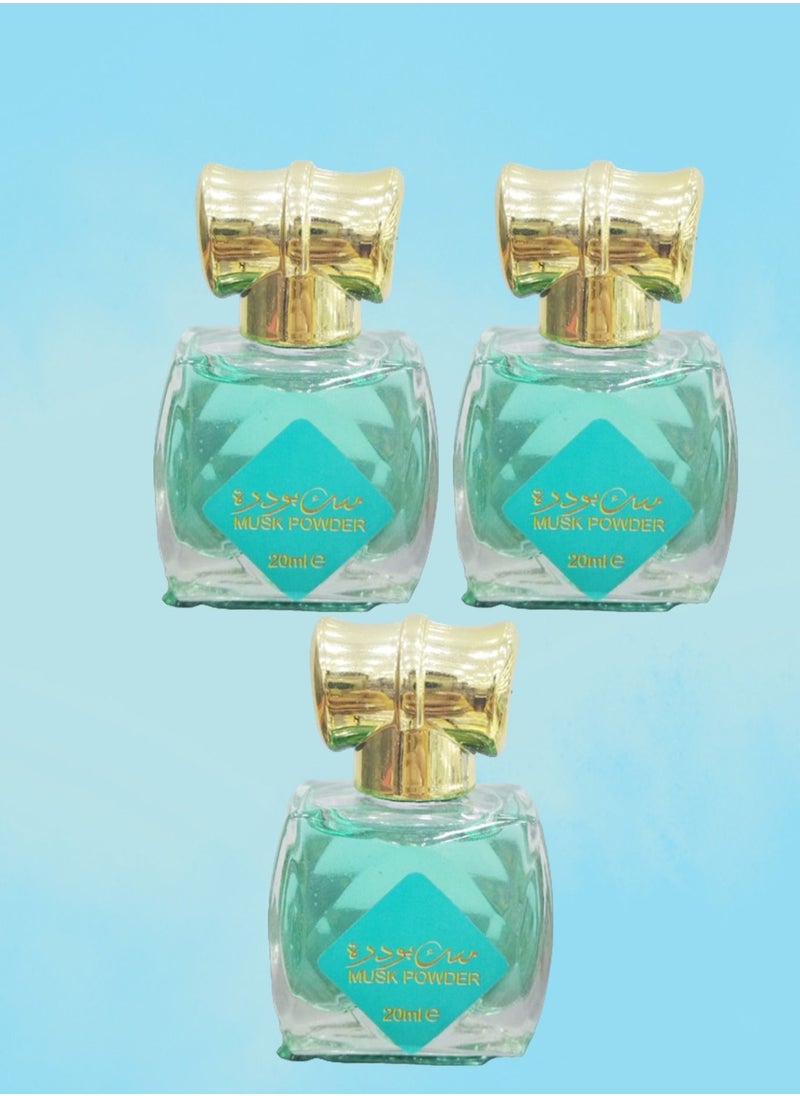 MUSK 3 Pieces Powder Musk Perfume Oil 20 Ml  - Image 1