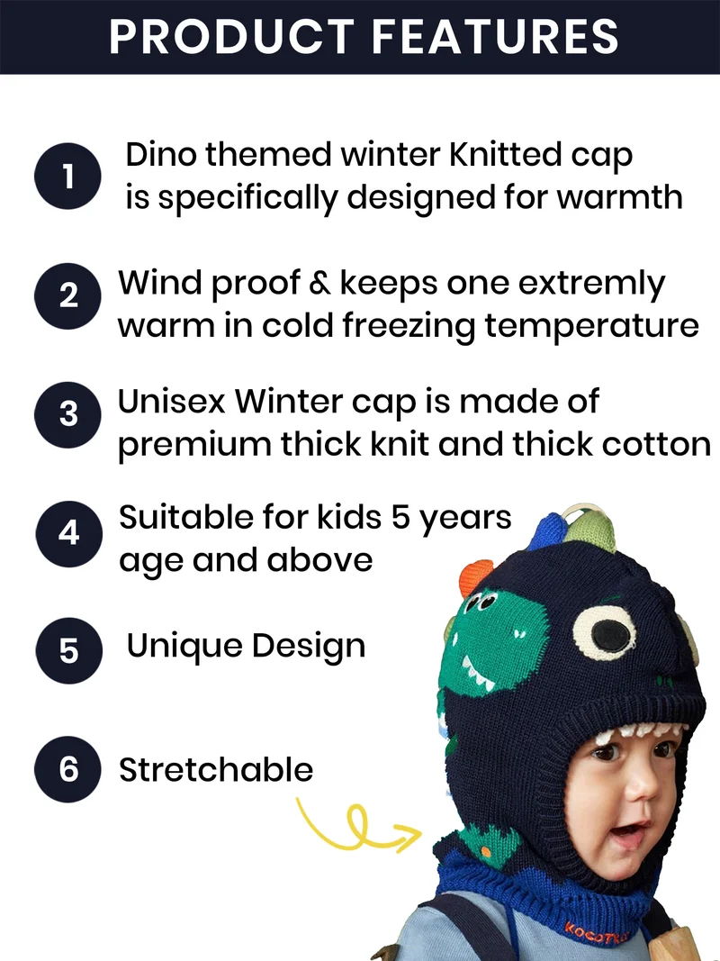 LITTLE SURPRISE BOX Blue & Mustard Big Bow & Stripes Sailor  neck Winterwear Frock for girls