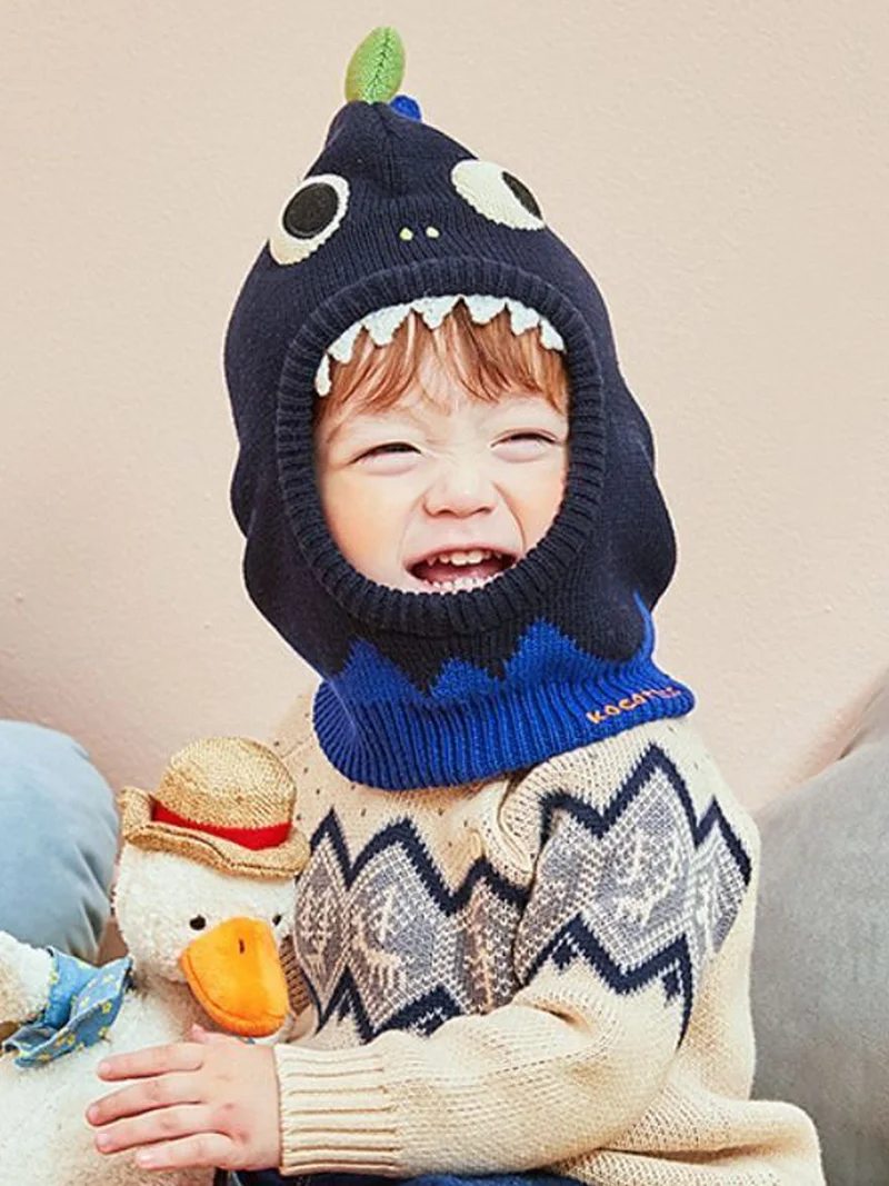 LITTLE SURPRISE BOX Blue & Mustard Big Bow & Stripes Sailor  neck Winterwear Frock for girls