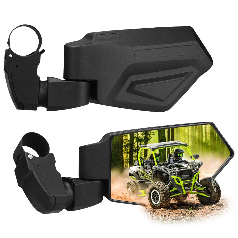 SHEJISI UTV Mirrors,The Spring Back Feature Allows Easy Reset After Fold,2025 New SXS Mirrors Side View for 1.5"-2.0" Roll Cage,Compatible with Polaris RZR,Can Am X3,Kawasaki Mule KRX,Honda Pioneer - Image 1
