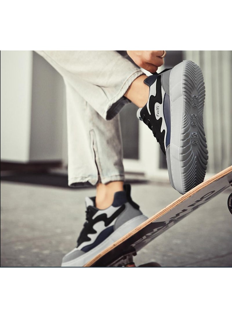 KUYING - Versatile sports shoes, fashionable casual retro leather upper shoes, thick soles, and trendy shoes - Image 1