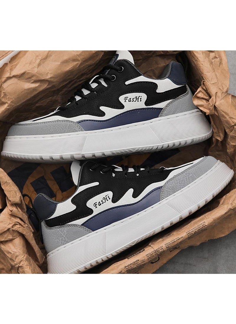 KUYING - Versatile sports shoes, fashionable casual retro leather upper shoes, thick soles, and trendy shoes - Image 1