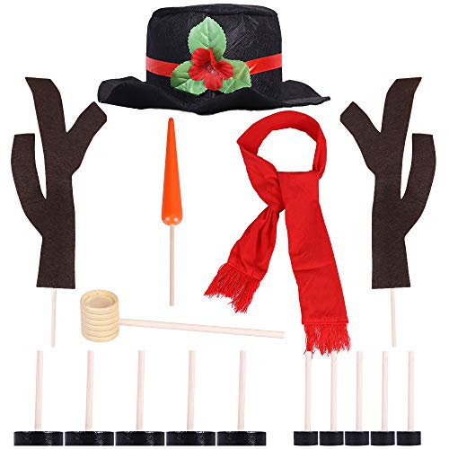 Lansian 16Pcs Christmas Snowman Decorating Making Kit Snow Toys Outdoor Fun Kids for Christmas Winter Holiday Party Decoration Gifts Funny Toys - Image 5