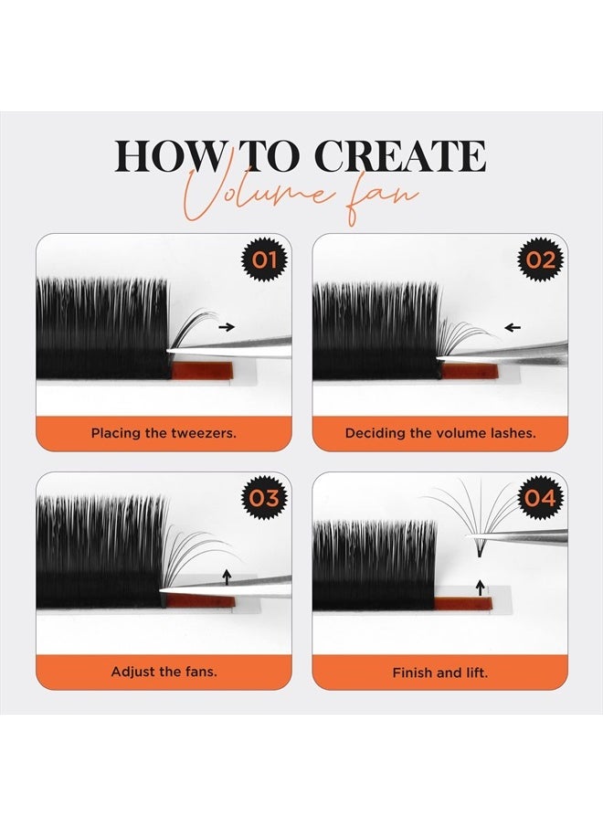 BEYELIAN Easy Fan Eyelash Extensions 0.03 Mega Volume Super Thin Lightweight Self Fans Lash Extension Matte Black Professional Salon Stylists Use D+ Curl 8-15mm Mix Tray  - Image 5