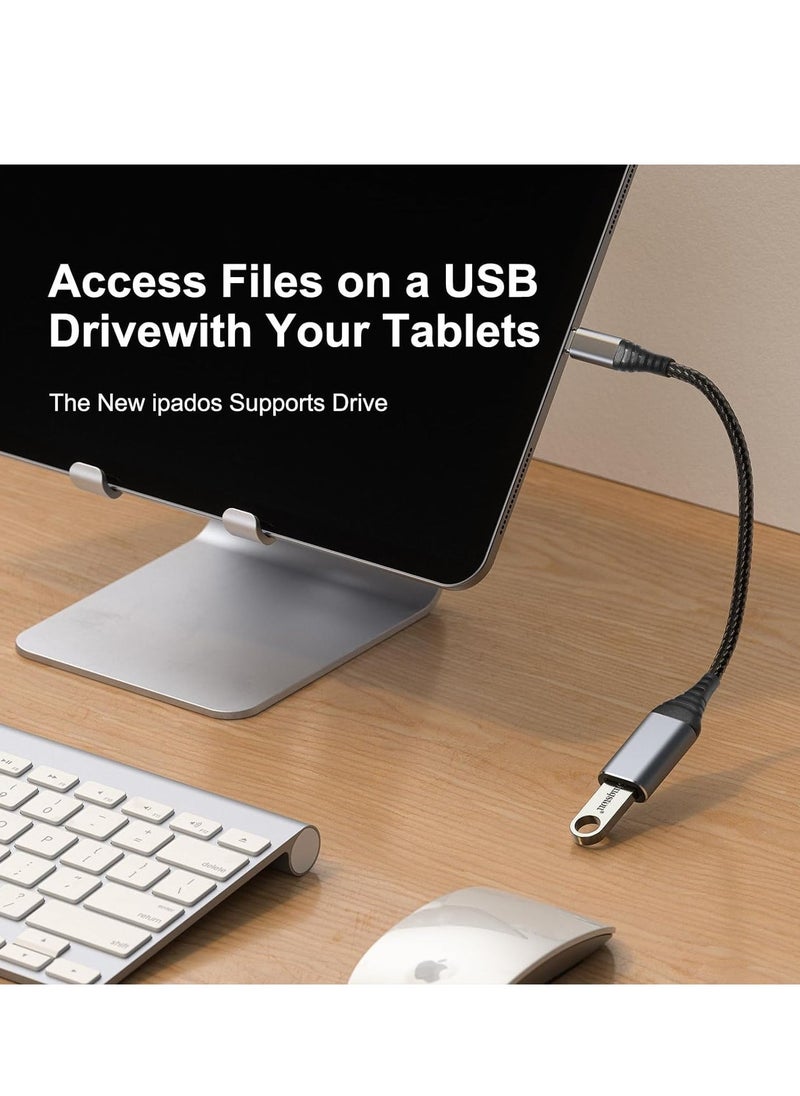 SYOSI USB C to USB Adapter, 2 Pack Type C Male to USB 3.1 Female OTG Cable Converter, 5 Gbps High Speed, USB Adapter Compatible with MacBookAirPro, Samsung Galaxy, Grey  - Image 4