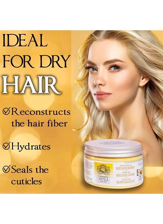Intea Camomila Blonde Highlights Hair Mask - Hair Mask for Blonde, dyed or rinsed hair with Chamomile Extract - Paraben and Ammonia FREE - 8.3 oz  - Image 2