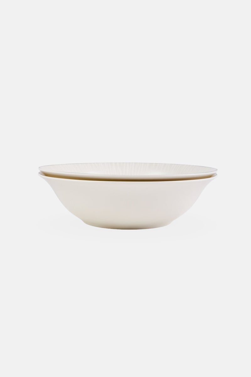 Fissman 2 Pcs Porcelain Bowl Set With Lining 22 cm, White - Image 2