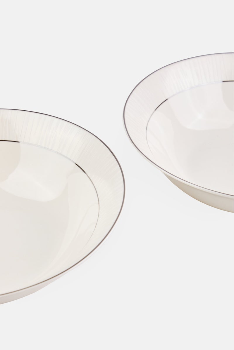 Fissman 2 Pcs Porcelain Bowl Set With Lining 22 cm, White - Image 2