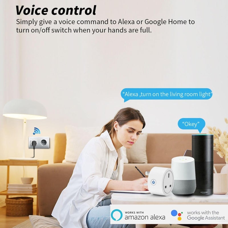 مقبس ذكي | التحكم الصوتي عبر Alexa وGoogle Home | مراقبة الطاقة والمؤقت | المشاركة الجماعية عن بعد | لا حاجة لمركز تحكم (20 أمبير - عبوة مزدوجة) - Image 2