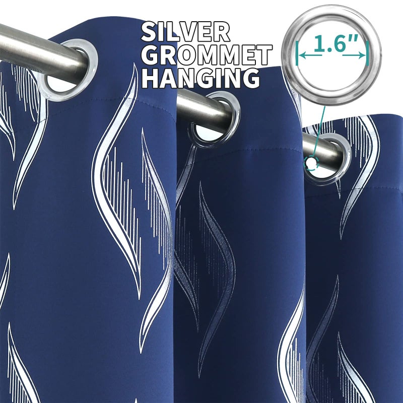 BGment الستائر Braged Blackout 63 بوصة طول 2 لوحات مجموعة جروميت الستائر الستائر السود - Image 5