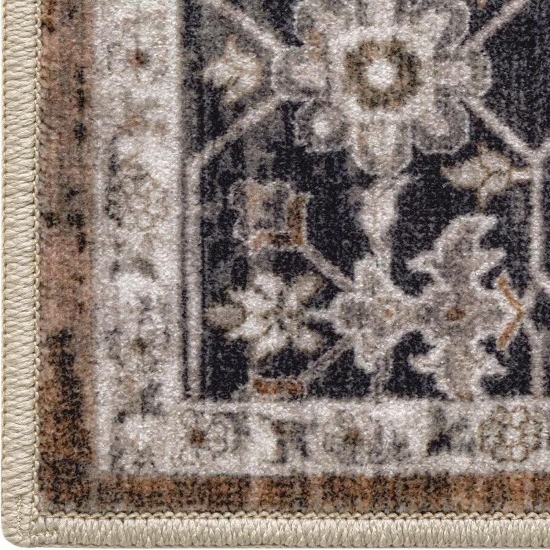 Vintage Farmhouse Area Rug, 150x240 cm, Washable Non-Slip Carpet for Living Room, Brown - Image 5