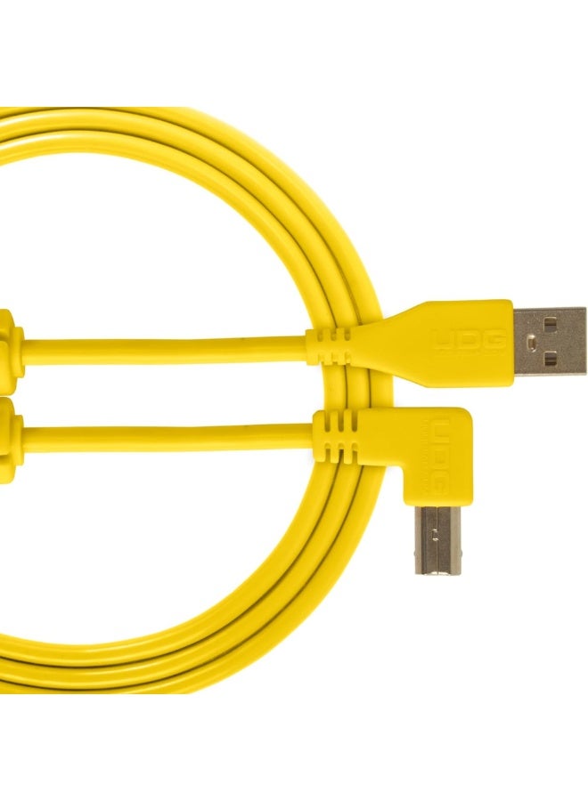 UDG Ultimate Audio Cable USB 2.0 A-B, Yellow, Angled, 2 m