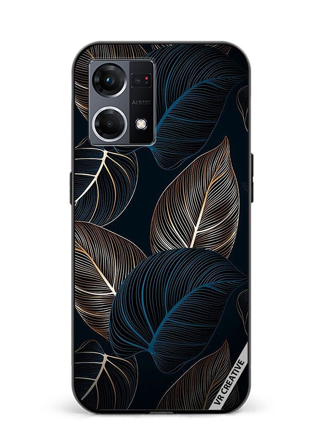 VR CREATIVE Protective Case Cover For Oppo Reno8 4G Banana Palm Tree Leaves Pattern Design Multicolour - Image 1