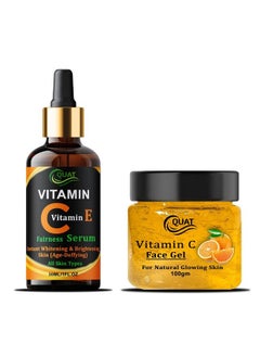 Quat Combo Pack Vitamin C With E Face Serum With Vitamin C Face Gel For All Skin Types  - Image 1