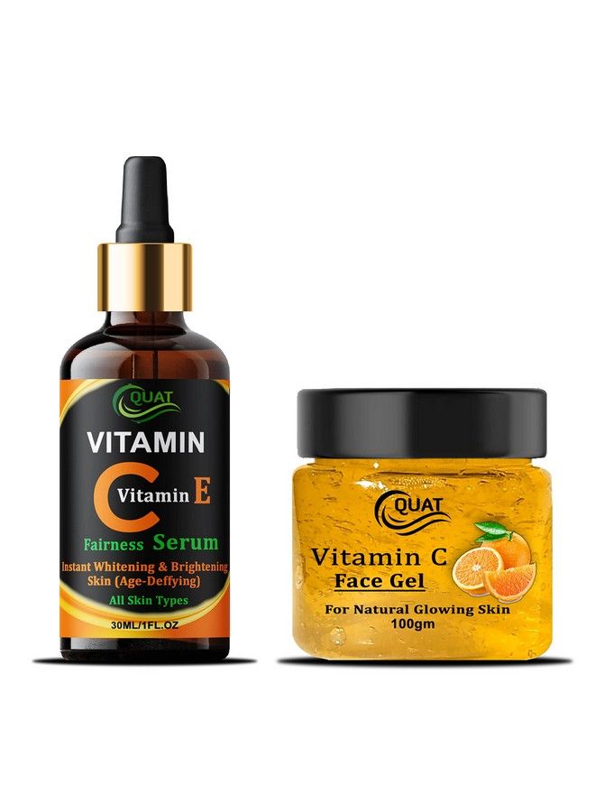 Quat Combo Pack Vitamin C With E Face Serum With Vitamin C Face Gel For All Skin Types - Image 1