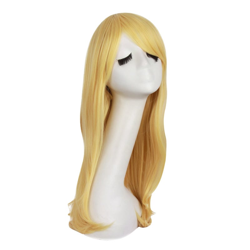 MapofBeauty MapofBeauty 24"/60cm Side Bangs Stylish Long Great Wavy Curly Cosplay Party Wig (Orange Yellow)  - Image 2
